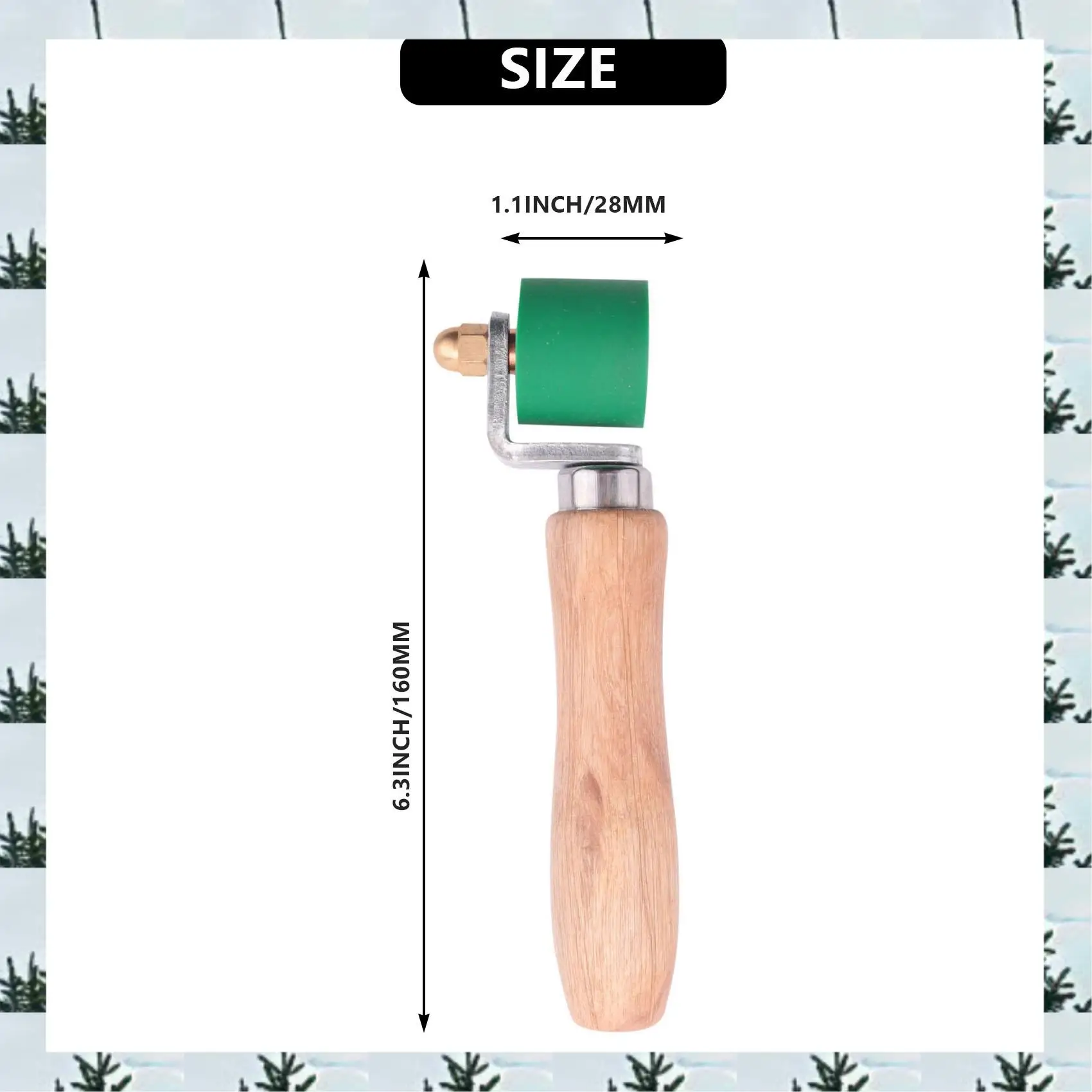 

ABLG Hand Pressure Roller, 1.1 Inch Silicone Pressure Roller Roller Seam Roller For PVC/TPO/EPDM Roofing Tools Flooring Tools