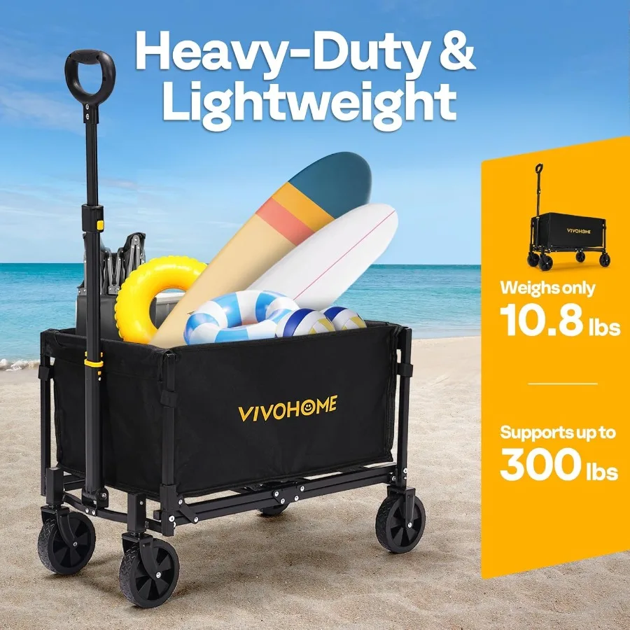 Carrello pieghevole Carro multiuso pieghevole portatile leggero con ruote AllTerrain per generi alimentari Sport Giardino Shopping Ca