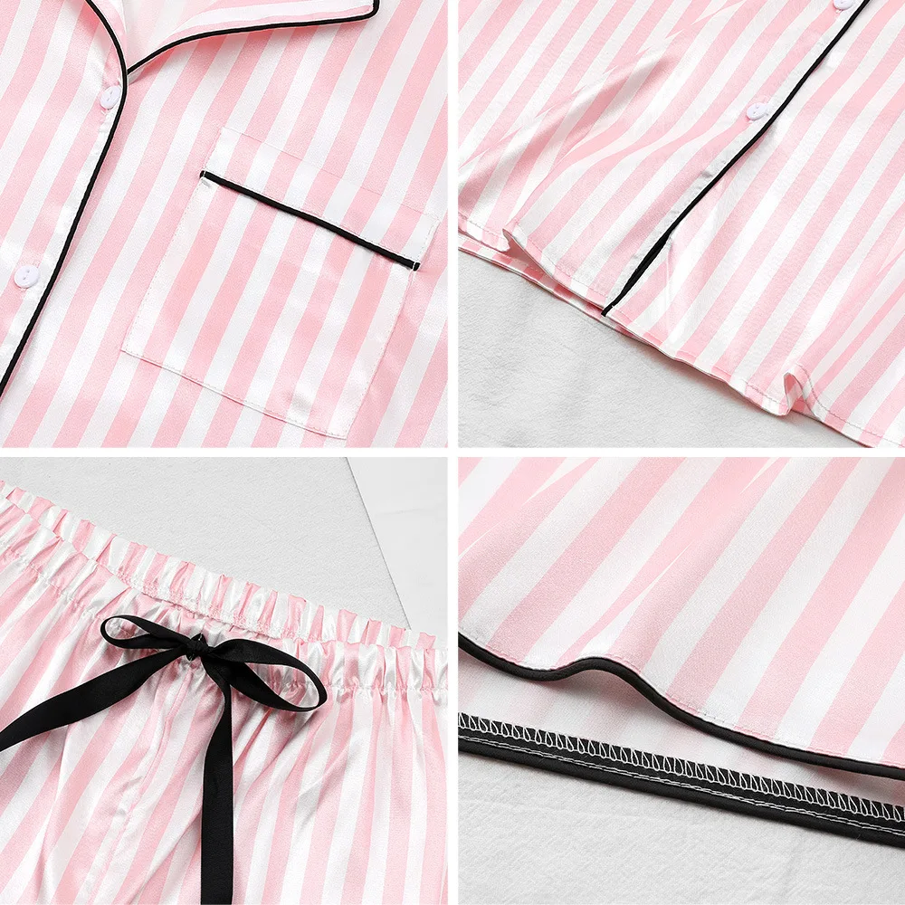 

Летняя высококачественная атласная эластичная клетчатая домашняя одежда, пижамы, комплект из двух предметов, разноцветный