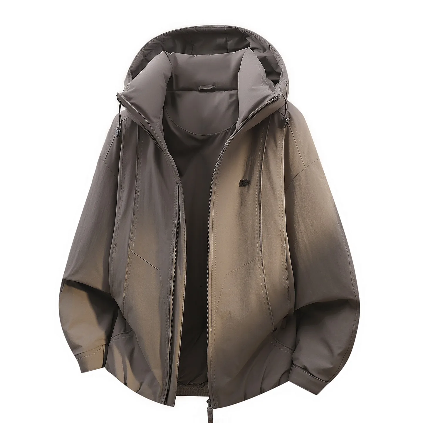 

Зимний мужской элитный деконструированный лоскутный пуховик с капюшоном для молодежи, светоотражающий функциональный стиль, утолщенная изоляция