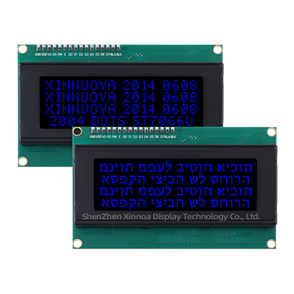 لوحة محول IIC مع شاشة LCD عالية السطوع ، فيلم أسود ، نص أبيض ، العبرية ، BTN ، 2004A ، 20x4 ، 20X4