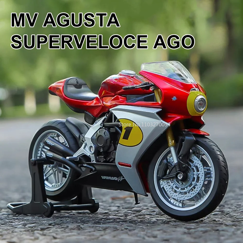 WELLY 1/12 MV Agusta Superveloce Ago Alloy Motorbike Model Car Toy Simulation Diecast Metal Shock Absorber Motorcycle Toys Gifts