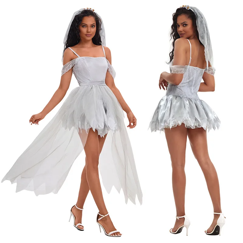 

Adult Women's 2025 loween Cosplay Ghost Bride Dr Me Skirt Play Costume Summer New Arrival Ladies' Ethnic Stage Wear