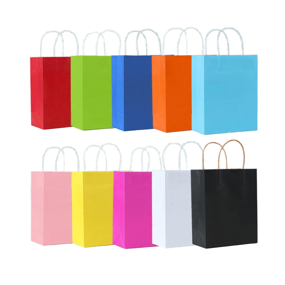 10 farben Candy Bunte Geschenk Tasche Blau Rosa Weiß Rot Gelb Mit Griff Papier Geschenk Tasche Geburtstag Hochzeit Party Dekoration – Detail 2