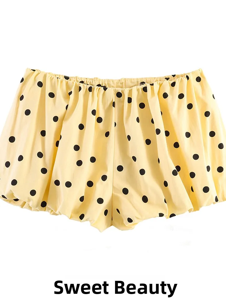 Spring Summer New Arrival Women's Polka Dot Balloon Short Pants Versatile ZR Style Fashionable Bottoms Polyester Fiber 100%