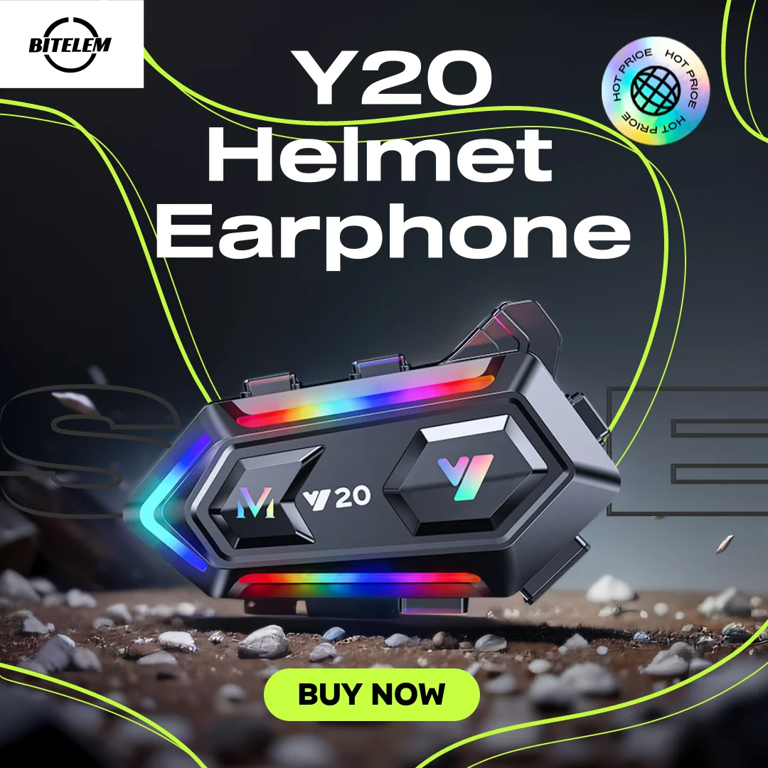 

Y20 Helmet Wireless Headphone Bluetooth Headset New Arrival Top Quality Subwoofer With RGB Light Handsfree Call For Motorcycle