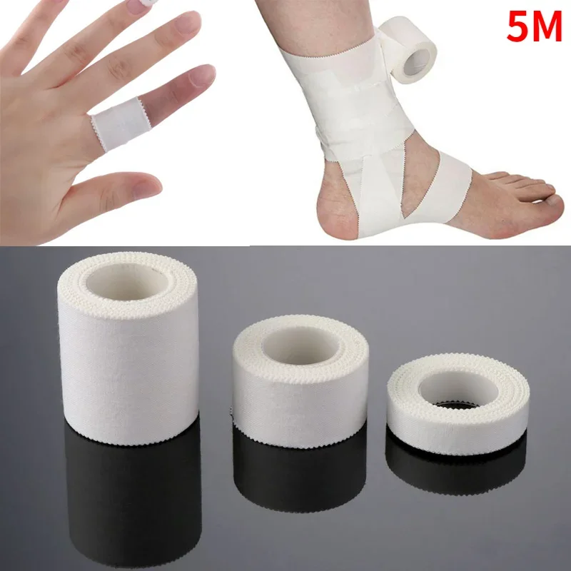 1PC Medical Waterproof Cotton White Premium Adhesive Tape Sport Binding Strain Injury Care Support Physio Muscle Elastic Bandage