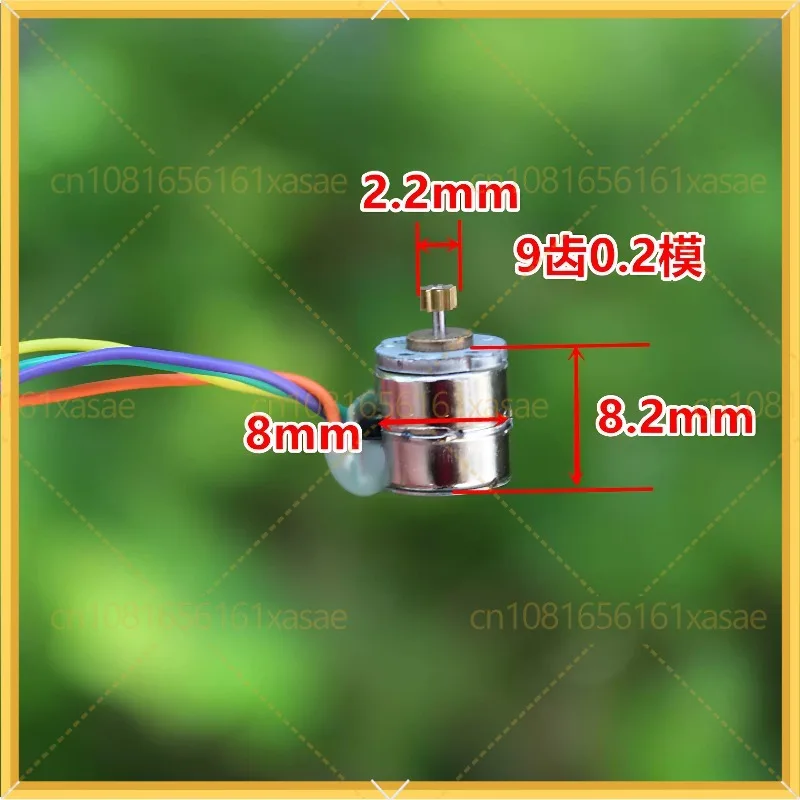 100Pair Mini 8mm Stepper Motor 2-phase 4-wire Stepping Motor with 9 teeth Copper Gear
