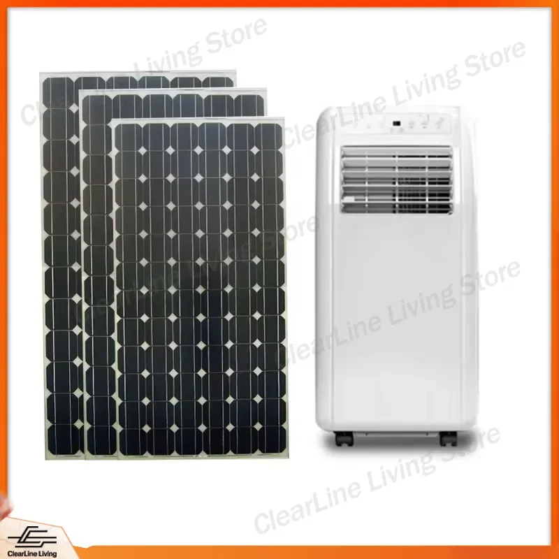7000 9000 12000 BTU Portable Solar Air Conditioner AC DC 100 Percent Solar Powered Mini Split Cooling Unit for Home Camping
