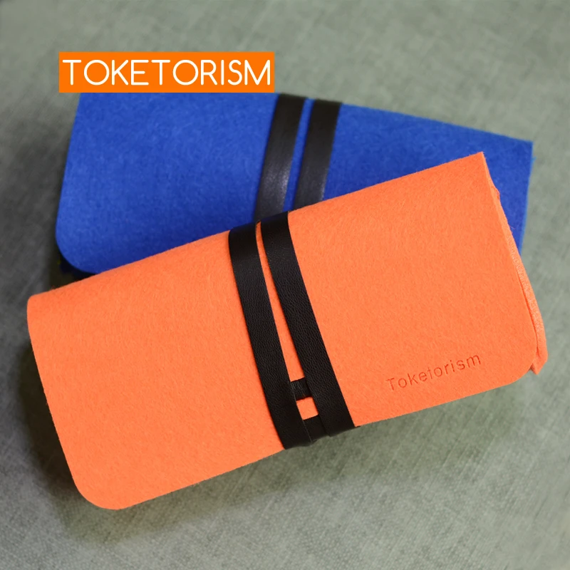 Toketorism Trendy Felt Bag For Sunglasses Retro Glasses Case For Men And Women Ultralight Portable Box Eyewear Accessories B3