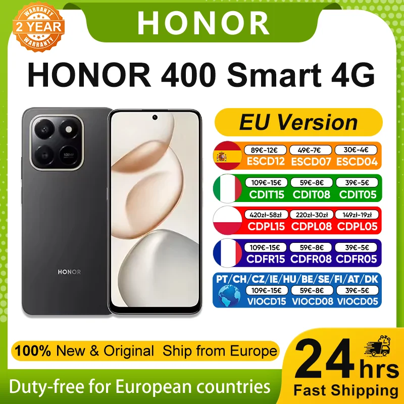 Honor 400 Smart, écran 6,77 pouces, Snapdragon 685, double caméra arrière 8MP, batterie grande capacité 6500 mAh, Supercharge 35W, MagicOS 9.0
