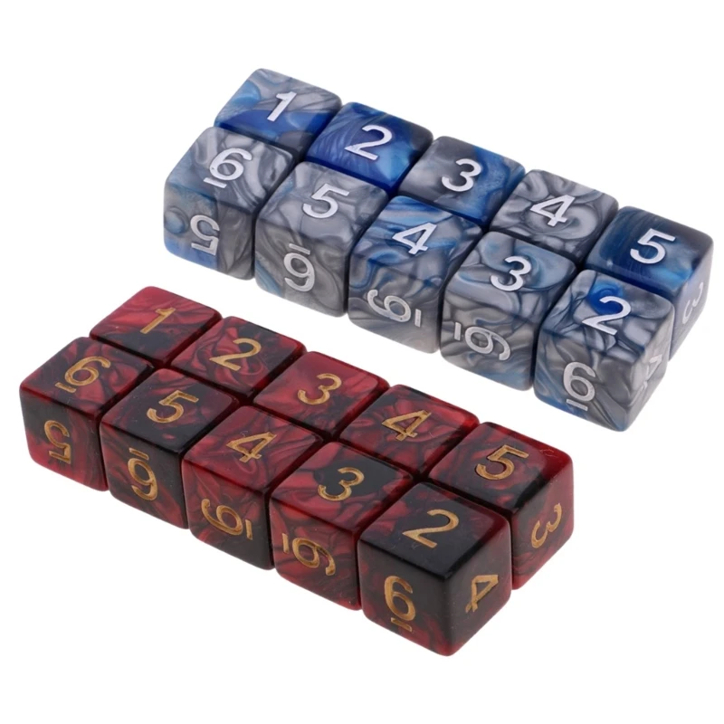 20Pcs Dices Kit 6 Sided 16mm D6 Red Black Double Colors Acrylic Small For RPG TRPG Tabletop Board Game DND Number Dice Cube Set