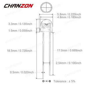 100 Stück 5mm LED -Diode emittierende Strohhut Micro Micro Indikator Weiß rotes grün blau gelb orange uv RGB Flading 3V DIY Lampe Hauptverkäufe lila LED -Reflektor - №7