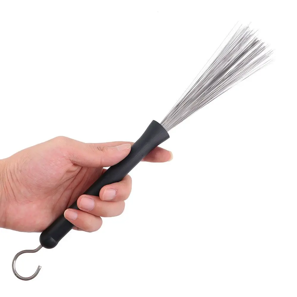 سلك موسيقى الجاز قرع جزء أدوات قرع تنظيف أداة موسيقية نظافة طبل فرش الموسيقى تنظيف العصي فرشاة #3