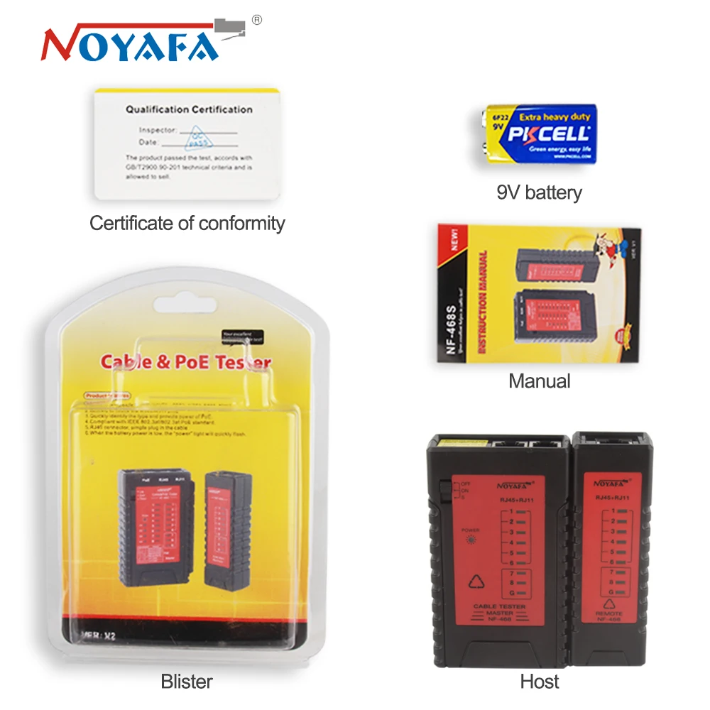 NOYAFA NF-468 Cable Continuity Test Check RJ11 RJ45 Cable Quickly Detect Multifunctional Automatically Tests