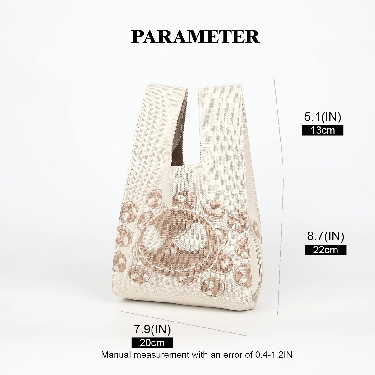 حقيبة يد مخصصة على شكل رأس شبح، مناسبة للاستخدام في الهالوين، يمكن حملها معك مع المظلات والهواتف المحمولة ومستحضرات التجميل والكتب ومناسبة للنزهات اليومية واللياقة البدنية والمدرسة والرياضات الخارجية، مناسبة لمناسبات مختلفة، مناسبة للهدايا #2