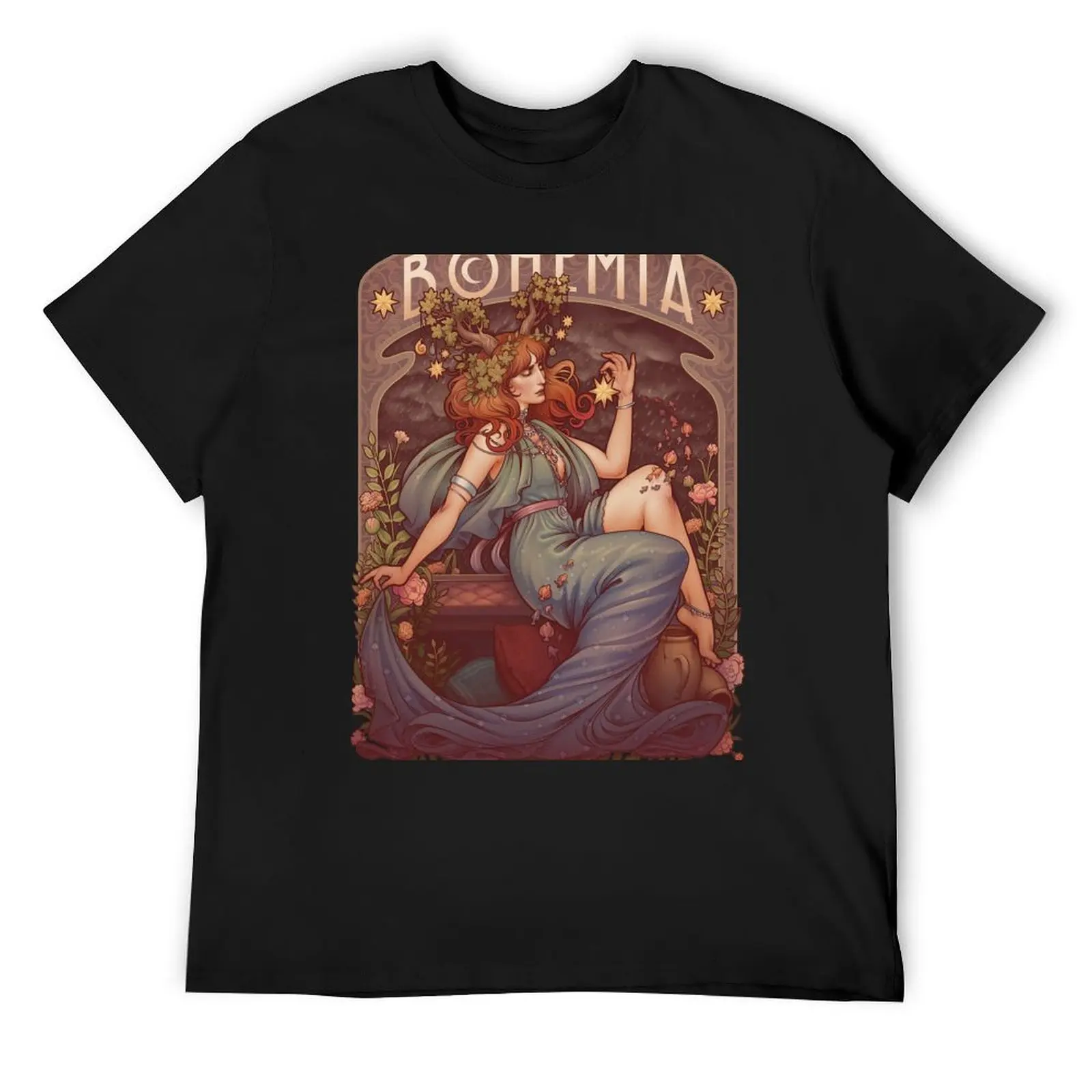 Art Nouveau BOHEMIA T-Shirt oversized t shirt customs design your own Blouse compression shirt men