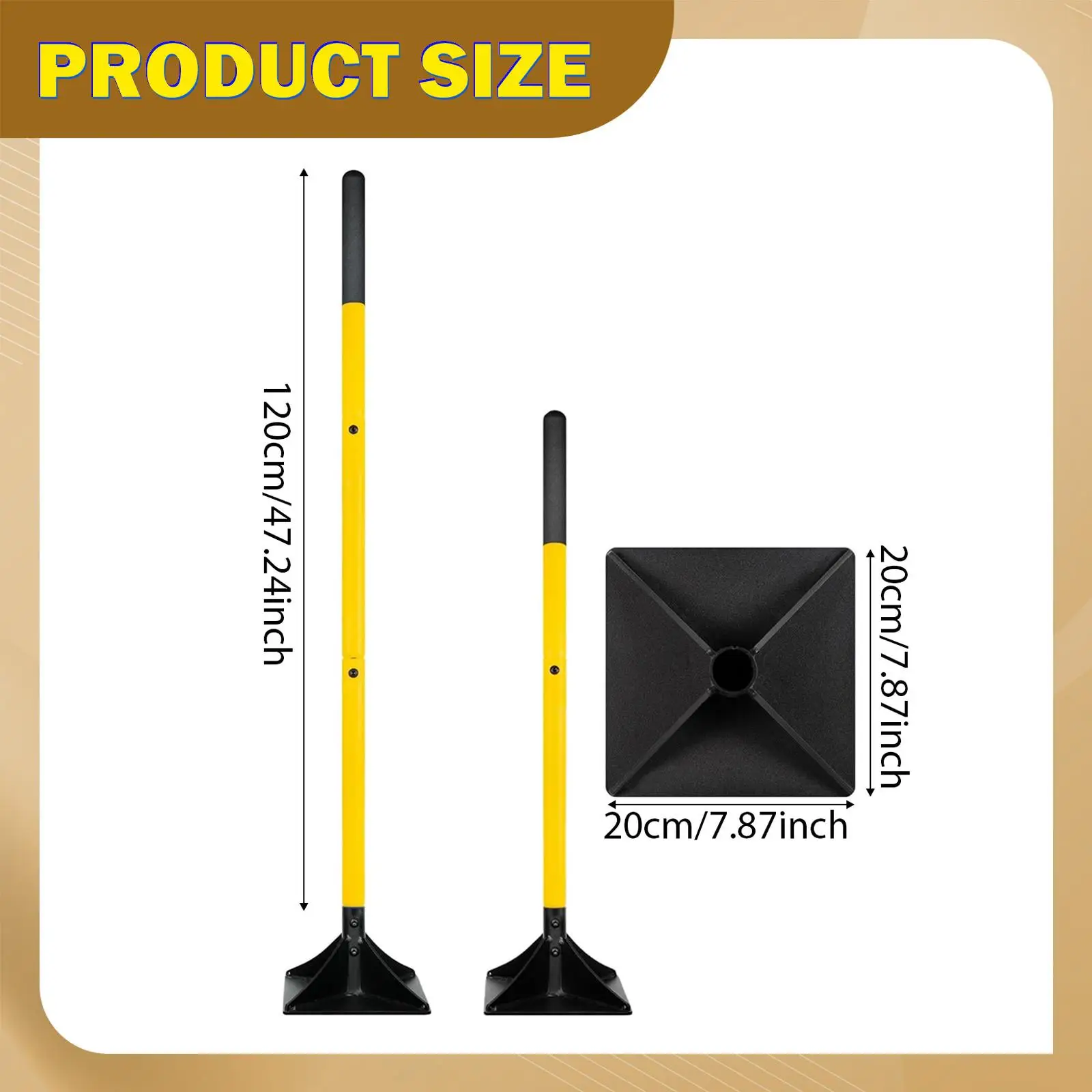 Handheld Ground Dirt Compactor Steel Tamper Tool Landscaping Equipment for Leveling Lawn and Path