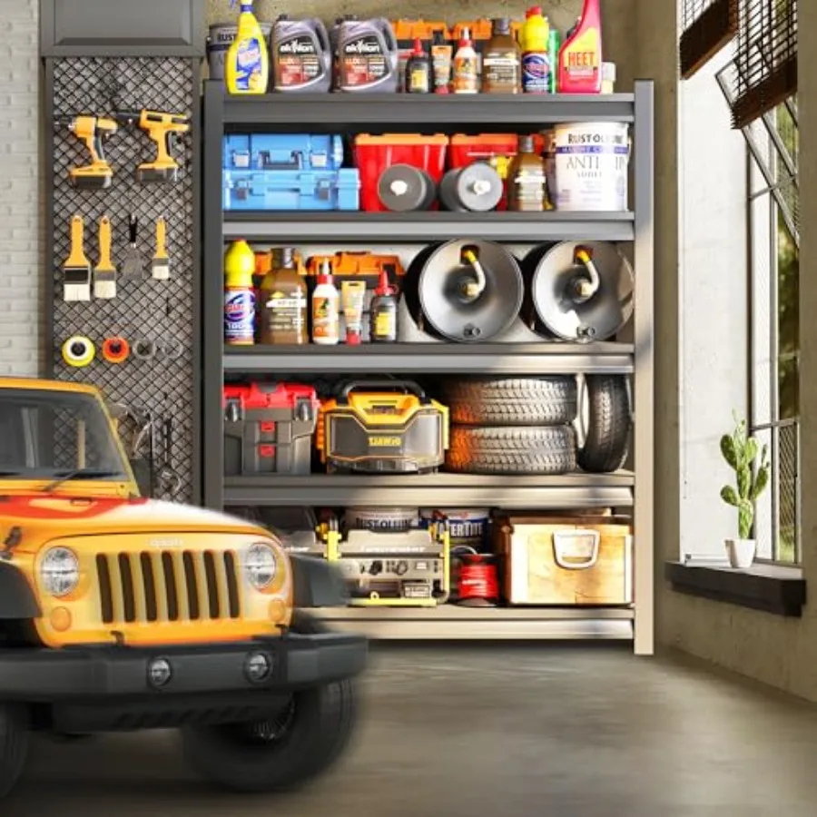 رفوف جراج قابلة للتعديل من 5 طبقات شديدة التحمل للتخزين الكبير في قواعد المرآب والمستودعات التي تحمل ما يصل إلى 3000 رطل دورا #2