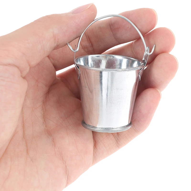 1 pz caldo casa delle bambole in miniatura secchio in metallo modello mini cucina decorazione ornamenti casa da gioco per bambini piccolo secchio giocattoli