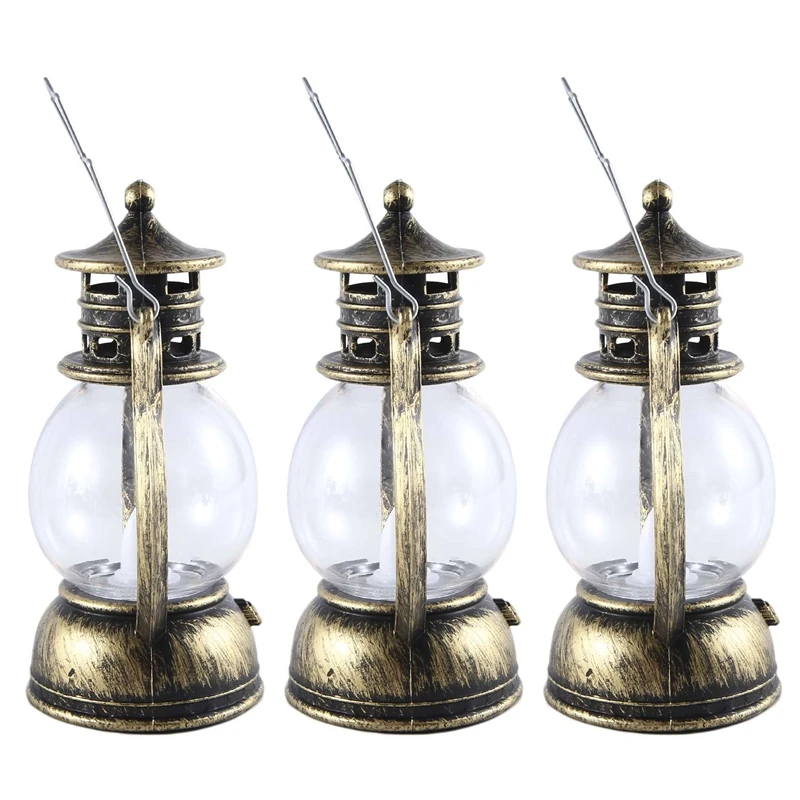 

12 Pcs Mini Lantern Decorative Vintage Lantern Operated Lantern With LED Candle Hanging Candle Lanterns Battery Copper