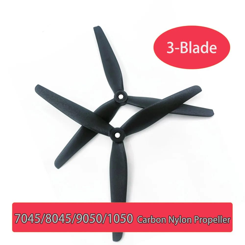 3-Blade Carbon Nylon Propeller 7045 8045 9050 1050 Props CW CCW 7inch/8inch/9inch/10inch For RC Multirotor FPV Drone