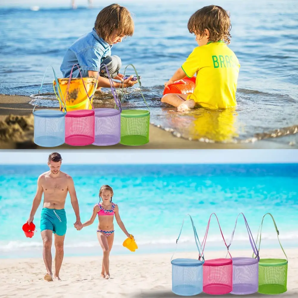 Grand Sac à Jouets de Plage en Maille Bleue pour Enfants - Filet de Collecte de Sable avec Fermeture Éclair - Pochette de Collecte de Coquillages Durable pour Jeu Extérieur - Spacieux Grand Sac à Jouets de Plage en Maille Bleue pour Enfants - Filet de Collecte de Sable avec Fermeture Éclair - Pochette de Collecte de Coquillages Durable pour Jeu Extérieur - Spacieux