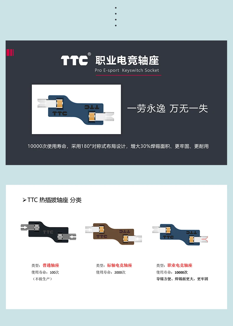 Ttc quente-swappable pcb tomada quente para gateron outemu cereja mx switches teclado mecânico diy atacado