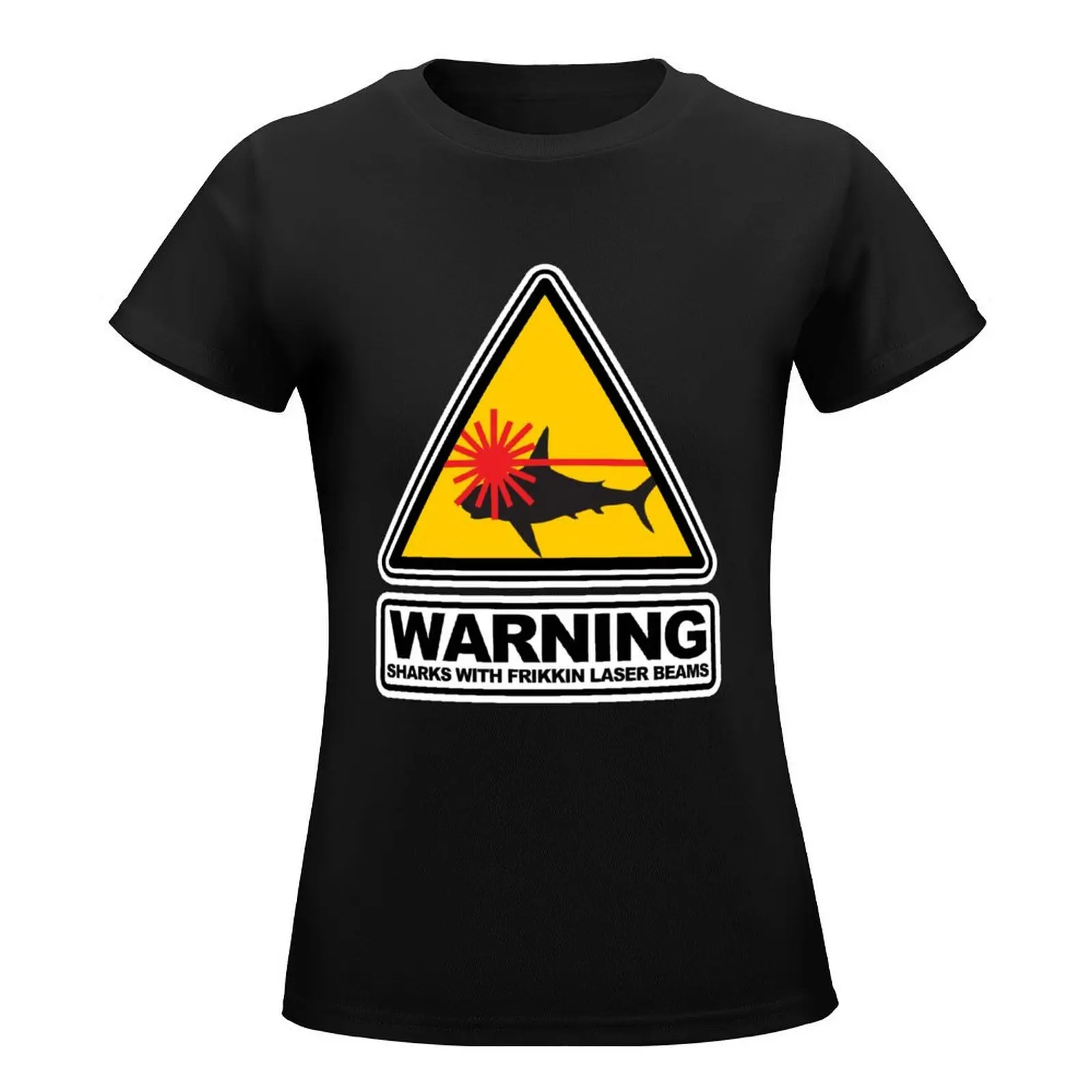 Sharks with Frikkin Laser Beams T-Shirt aesthetic clothes heavyweights cute tops tight shirts for Women