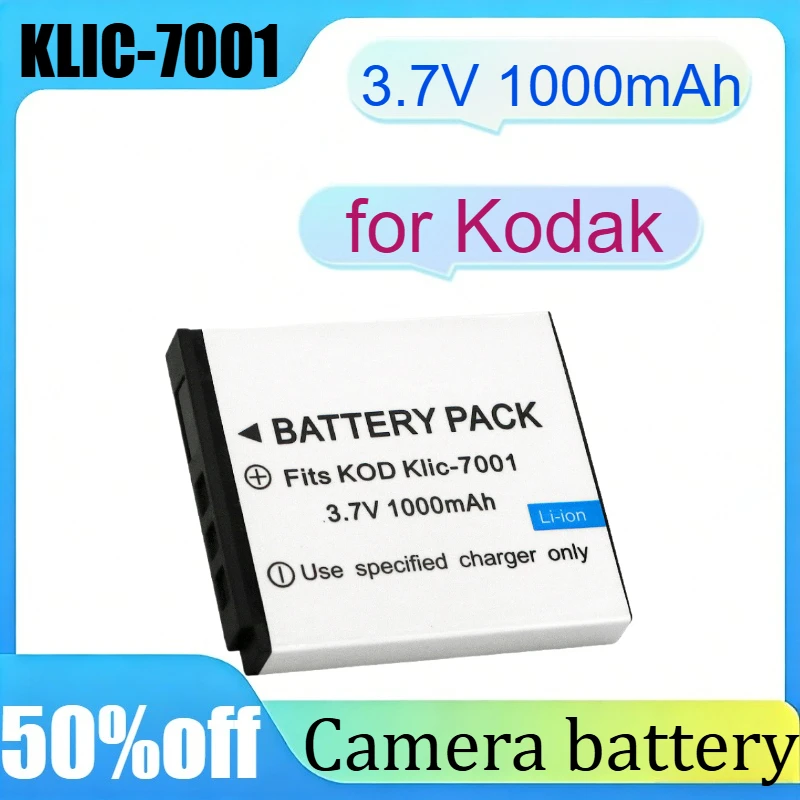 

KLIC-7001 for Kodak V570 V705 M753 M763 M853 M863 M893 KLIC-7001 3.7V 1000mAh Camera battery with Charger