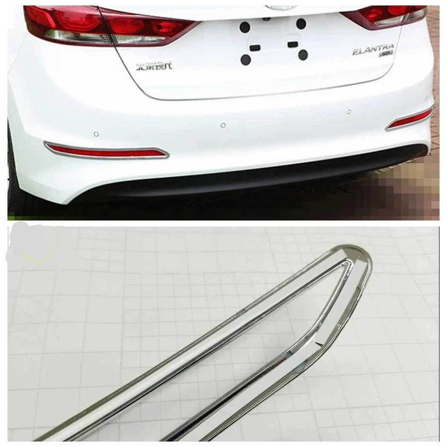 ABS Chrome Rear Fog Light Lamp Decoration Frame Cover Trim Fit For Hyundai Elantra Sedan 2016 2017 Car Accessories