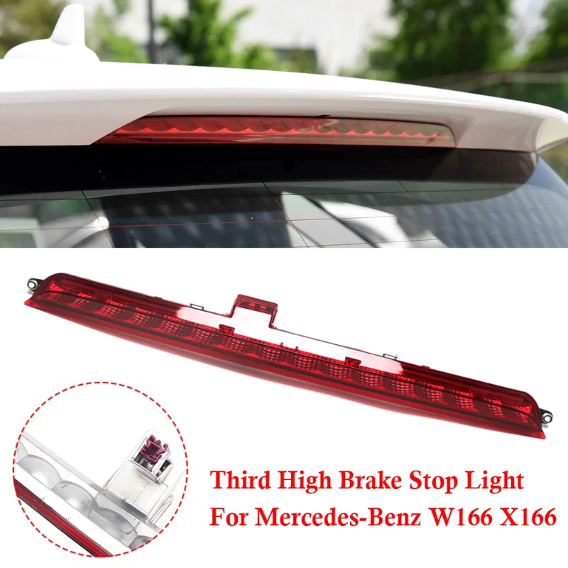 

Red High Level Rear Third Brake Stop Light Plastic Fit For Mercedes-Benz W166 X166 ML 2012-2015 GL GLE GLS 2013-2019