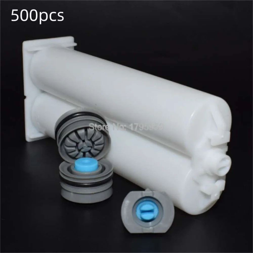 

500pcs 50ml 1:1 Empty Cartridge Tube with Cap and Sealing Pistons for Filling Epoxy Resin AB Glue