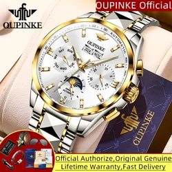 OUPINKE orologio meccanico automatico per uomo Luxury Top Brand Sapphire Mirror Waterproof Moon Phase orologi da polso da uomo d'affari
