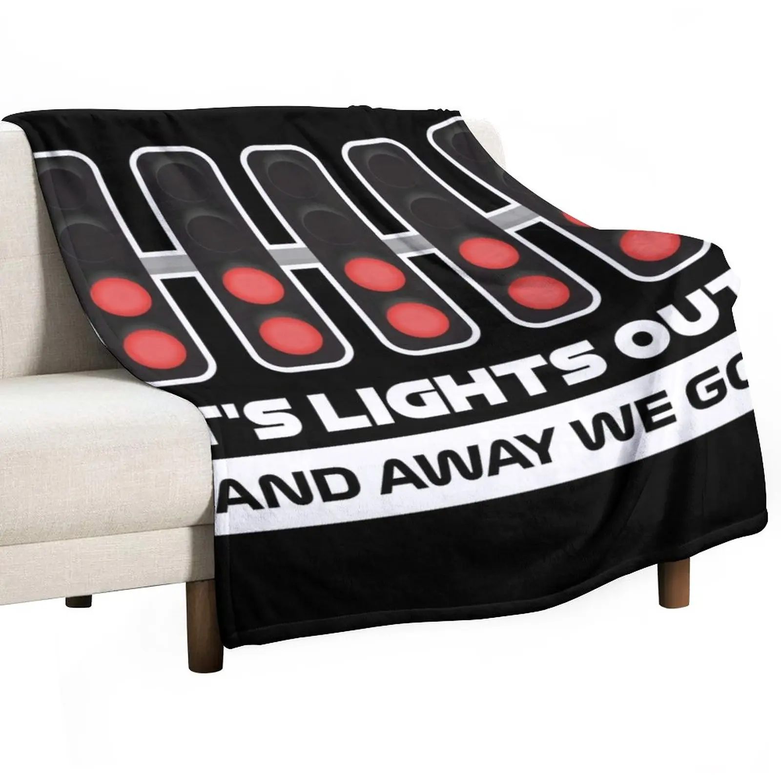 

It's Lights Out and Away We Go! - Version 2 (White) Throw Blanket Decorative Throw Blanket Hairy Blanket Quilt Blanket