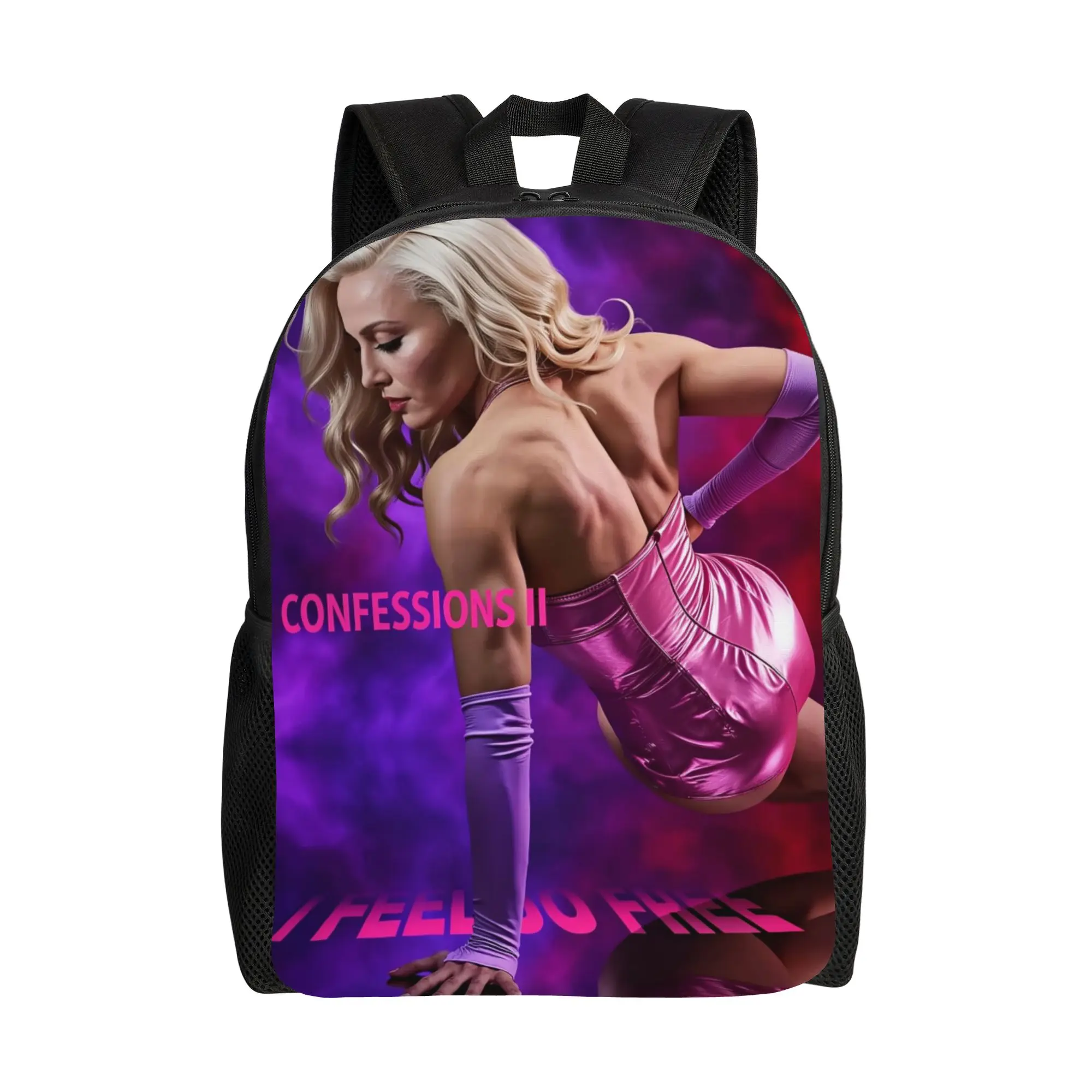 I Feel So Free Backpack Male M-MadonnaS Pattern Backpacks Polyester Stylish High School Bags Travel Custom Rucksack
