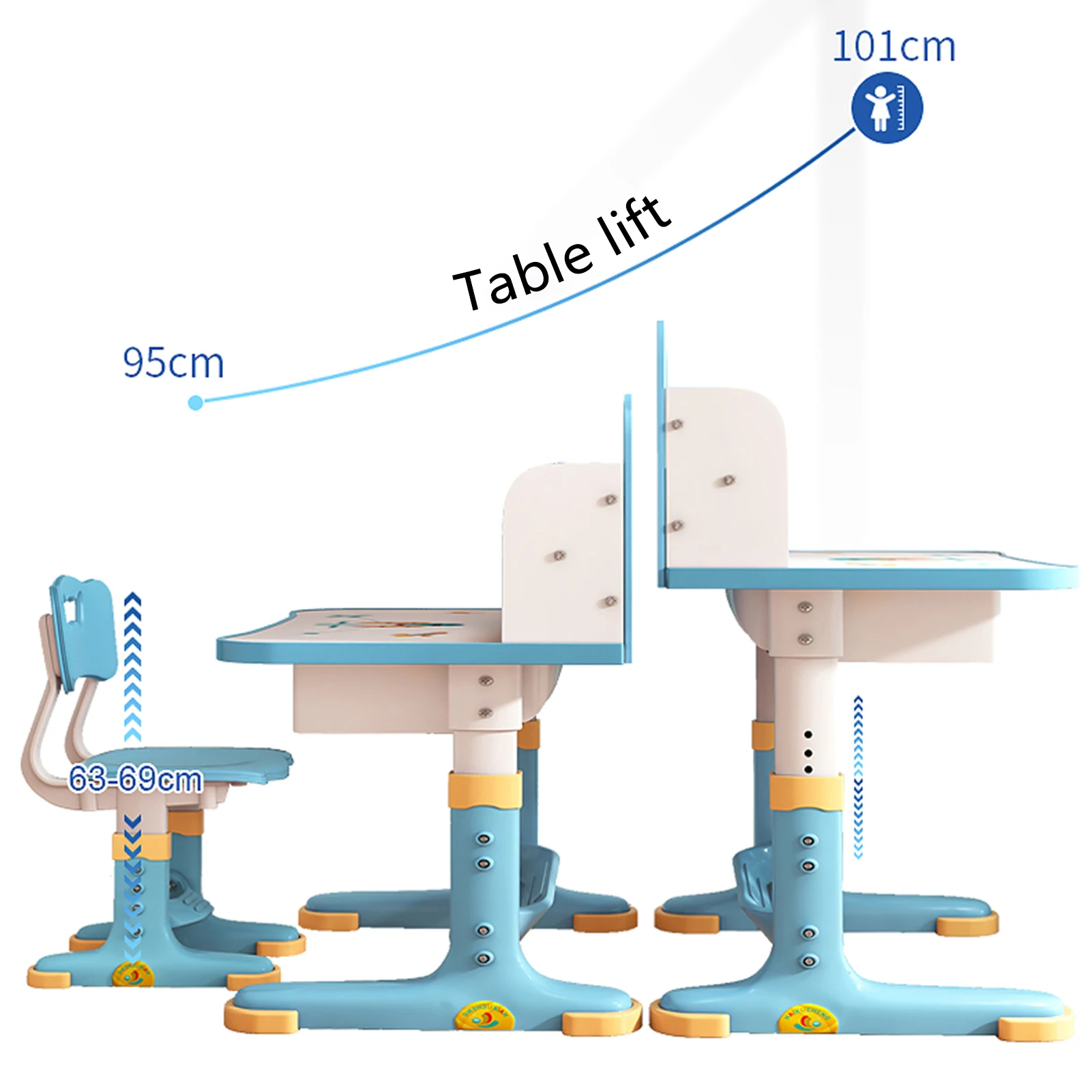 Ensemble de chaises de bureau réglables à motif de dessin animé pour enfants, table d'étude recommandée avec MELChair, annulation, séparation multiple