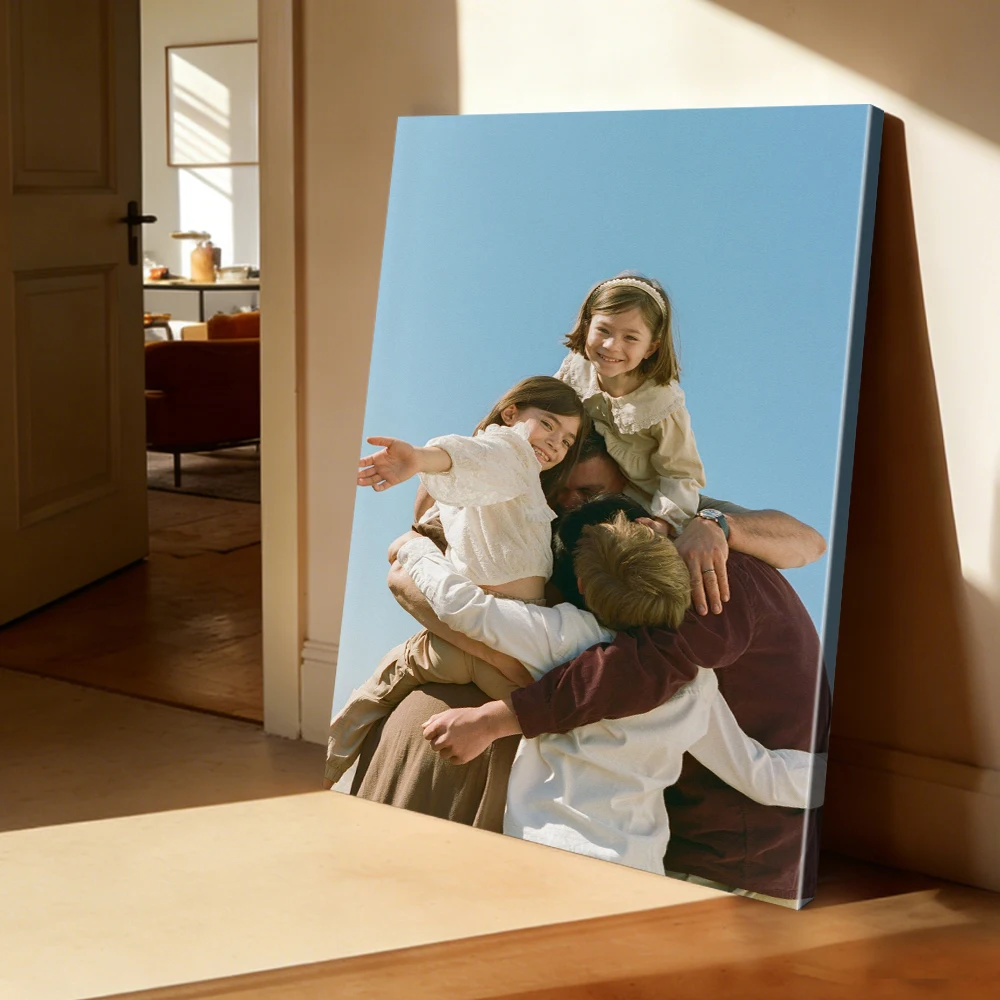 1 Pc Customized Photos on Canvas with DIY Wood Frame or Frameless Poster Personalized Custom Photos for Your Lover, Custom Poste image 6