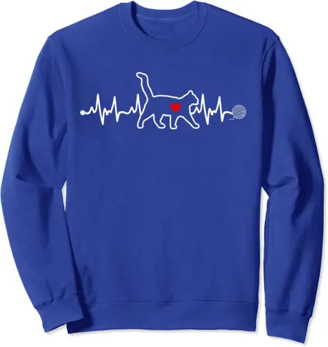 Polarshe Cat Heartbeat Clothing Heartbeat Cat Lover Unisex Crewneck Sweatshirt