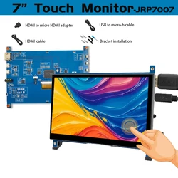 IPS 7Inch HDMI-compatible Monitor AIDA64 LCD Display Mini PC Touch Module 1024 X 600 for Raspberry Pi 3 Pi4 PC Orange Pi
