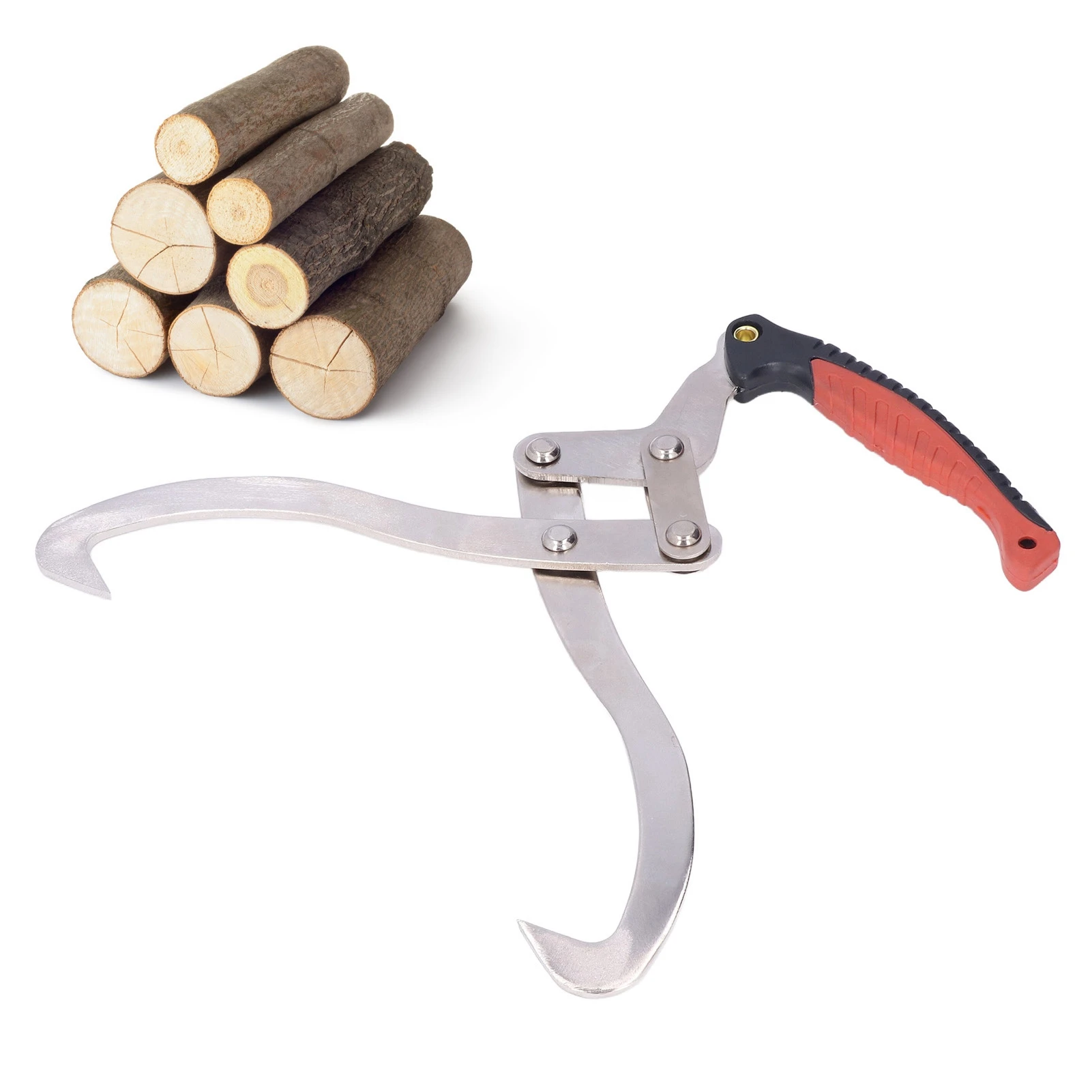 Firewood Tongs Hook Claw Log Tongs Log Lifting Grapple Hook Wooden Claw Suitable for Garden Wood Handling Log Lifter Log Tongs