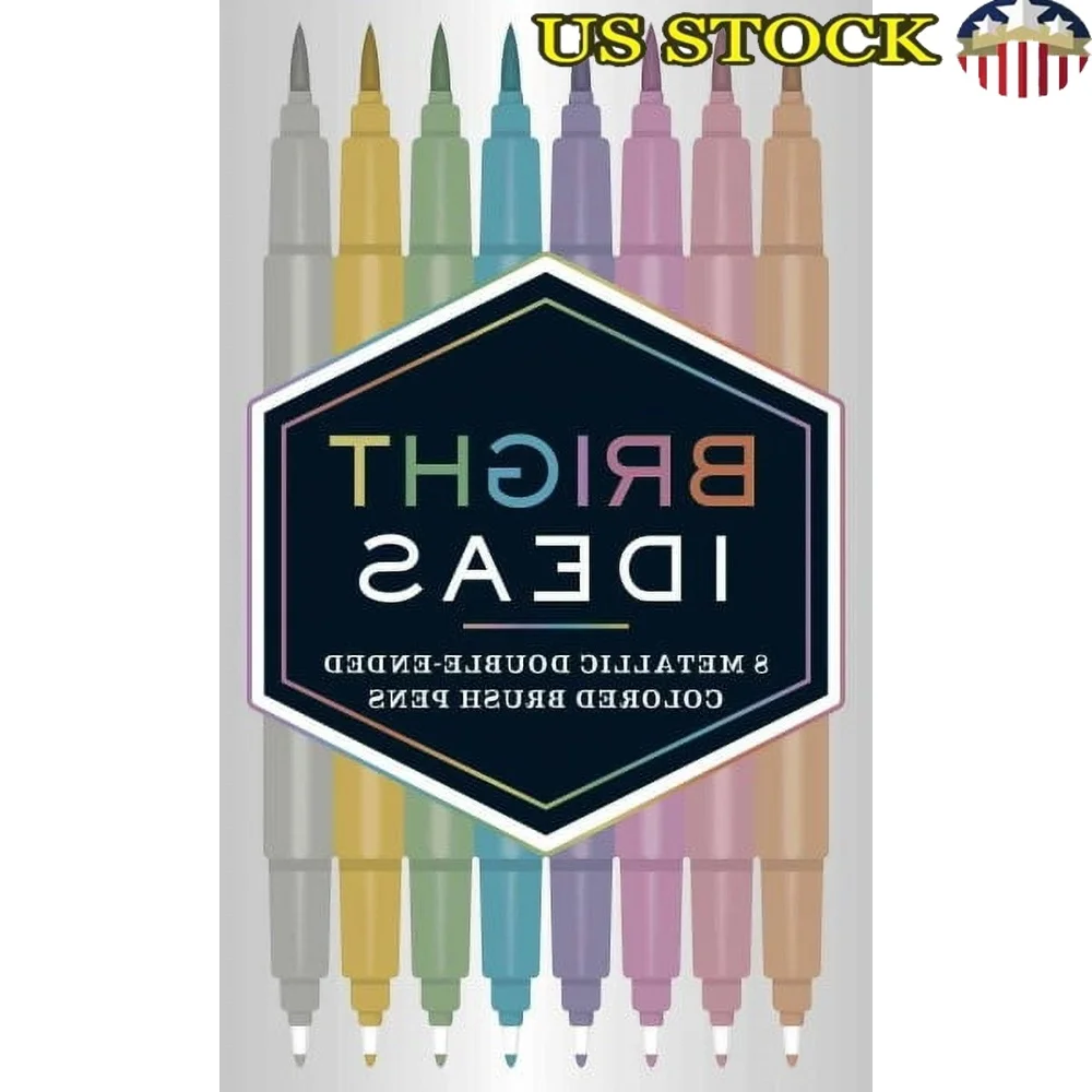 

Metallic Colored Brush Pens Double-Ended Set 8 Perfect Calligraphy Art Projects DIY Creative Expressions