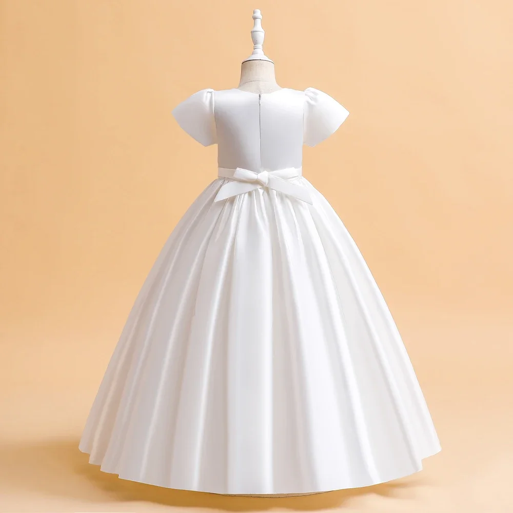 Eleganti abiti da damigella d'onore per ragazze abito da festa di nozze bianco cerimonia di prima comunione abito da sera lungo per bambini vestiti estivi