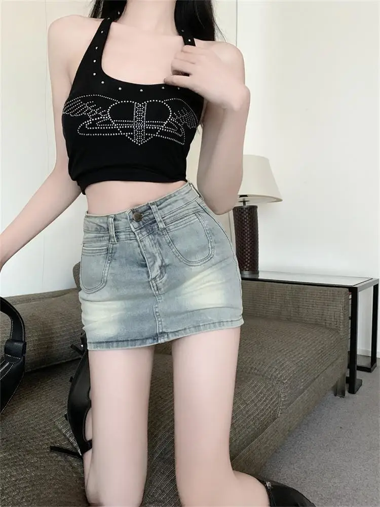 Retro Women's New Hottie Tight Hip Denim Skirt