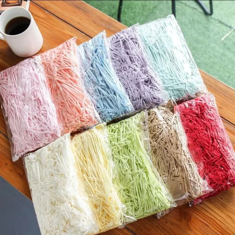 50 g mehrfarbige, geschredderte Crinkle-Papierstränge, geschredderte Crinkle-Konfetti, DIY-Geschenkbox-Füllung, Party, Hochzeit, Weihnachtsdekoration
