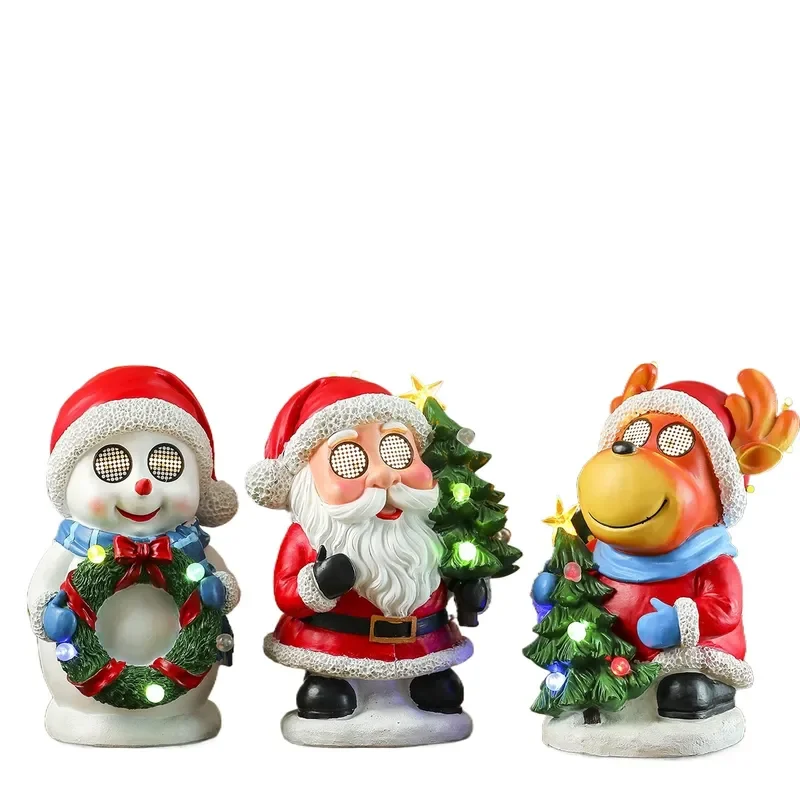for Tree Resin Santa Glow Music Box Ornament Christmas Decorations Valentine's Day Children Gifts Holiday Home Decoration