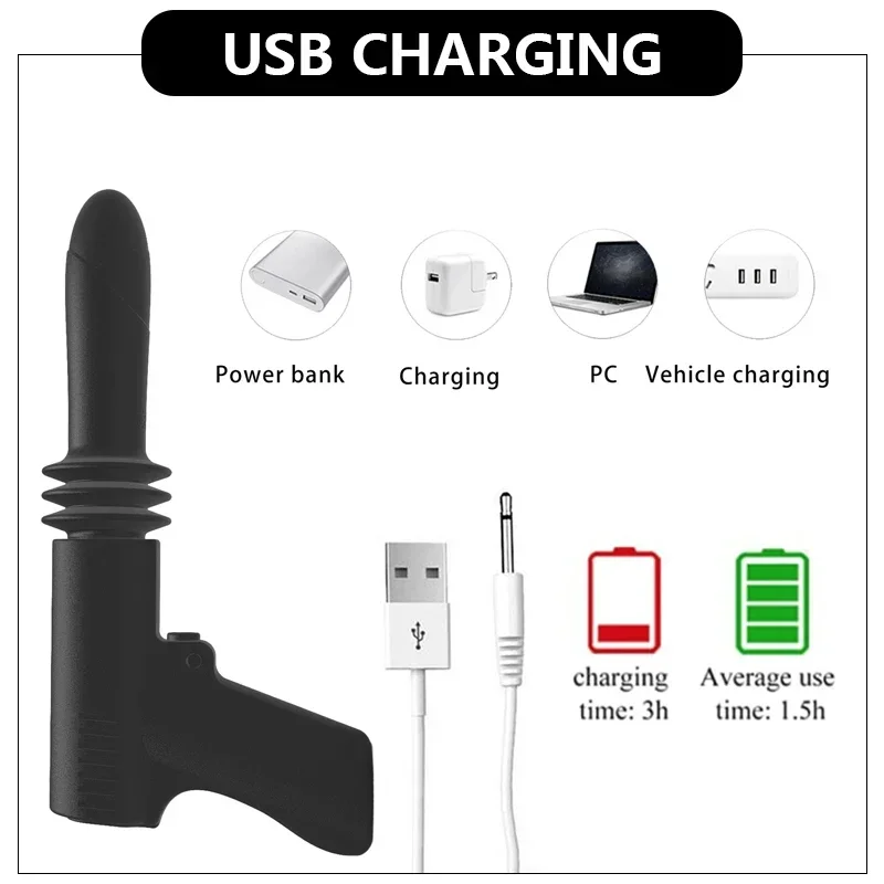 USB Wireless Charging Portable Mini Telescopic Linear Actuator Reciprocating Electric DIY Toy Massage Vibrator Electric Tool