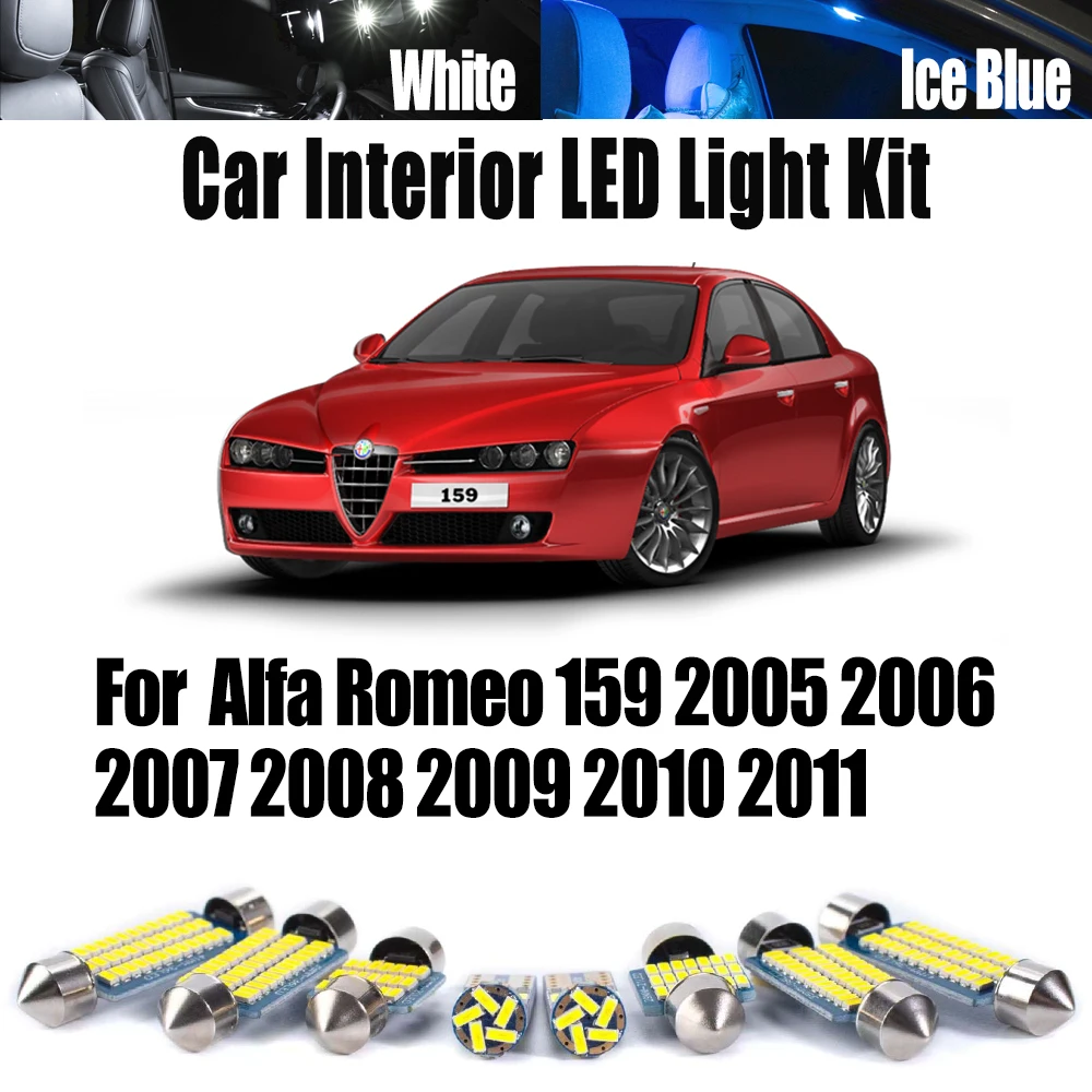 15 قطعة Canbus ل ألفا روميو 159 (2005-2011) مركبة LED لمبات الداخلية خريطة قبة الباب جذع صندوق القفازات طقم إضاءة اكسسوارات السيارات #1