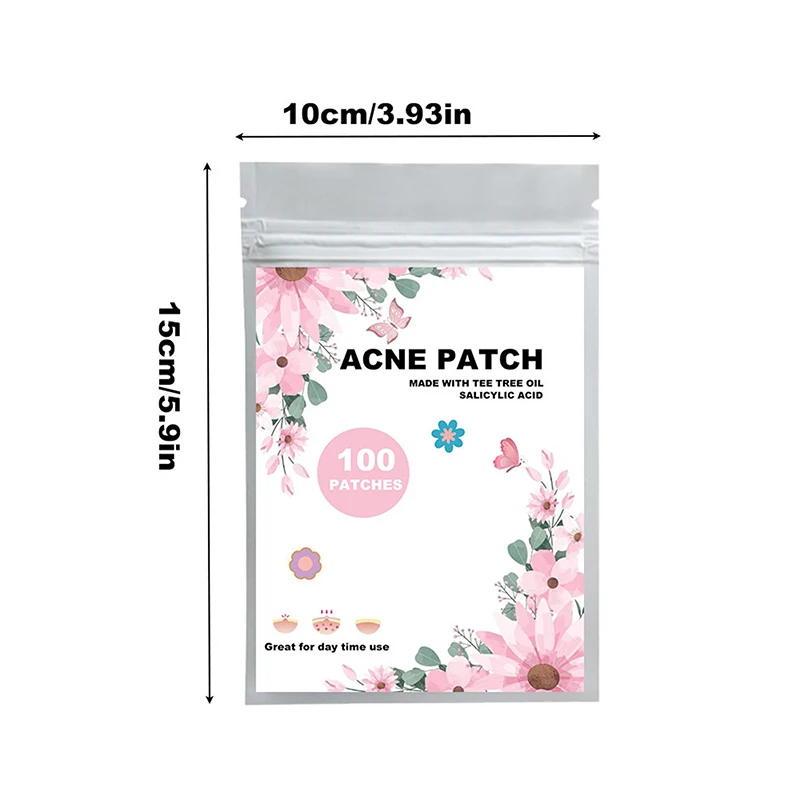 Patch de boutons d'acné invisible pour hommes et femmes, autocollant de conception de fleur de guérison, réparation professionnelle du visage, soins de la peau, 100 pièces