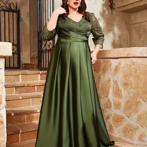 Váy ren mgiacy-v cổ 10 Bán hàng chính cộng với kích thước trang phục tiệc ren - №2